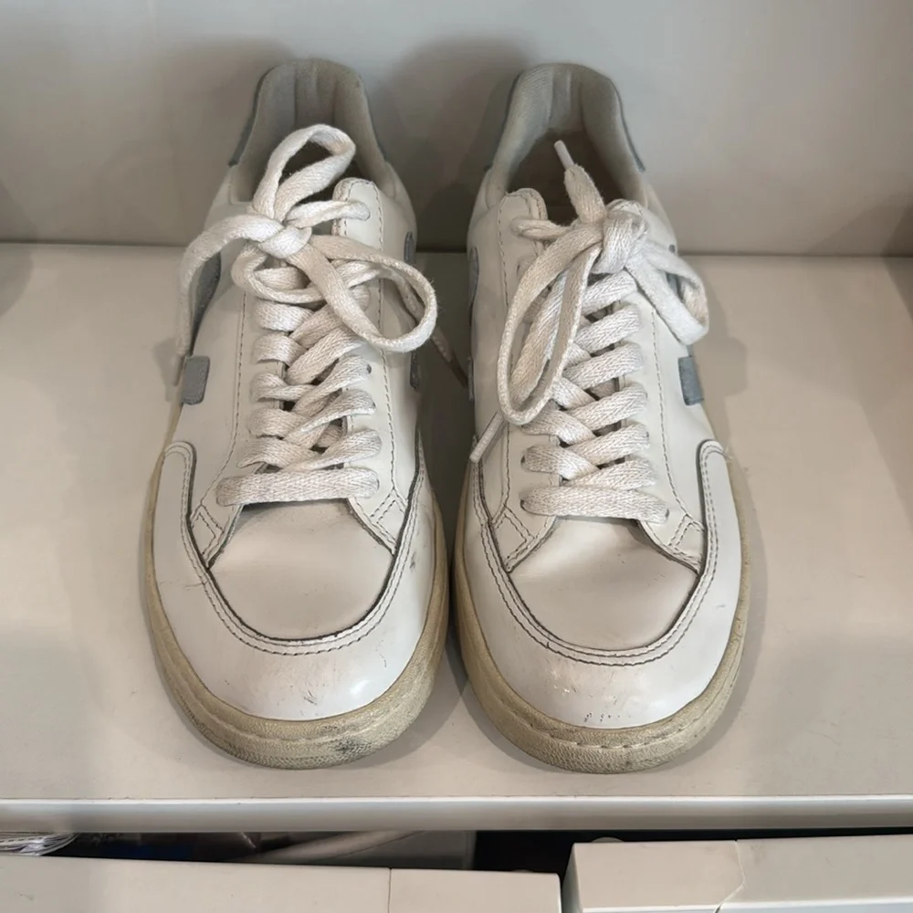 Veja White and‎ Gray Casual Sneakers